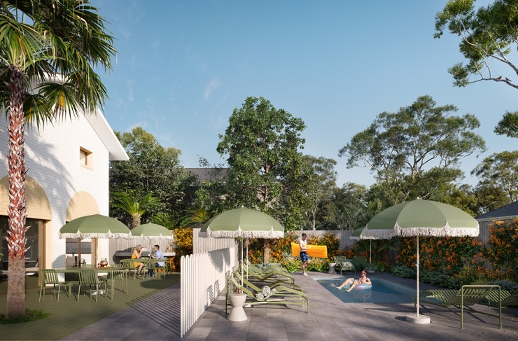 An artists impression of the pool at The Isla hotel in Batemans Bay